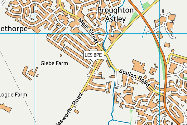 LE9 6PE map - OS VectorMap District (Ordnance Survey)