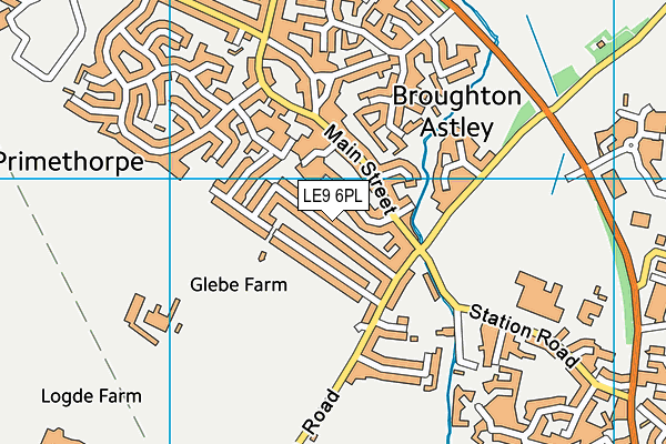 LE9 6PL map - OS VectorMap District (Ordnance Survey)