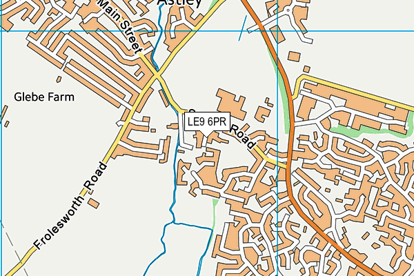 LE9 6PR map - OS VectorMap District (Ordnance Survey)