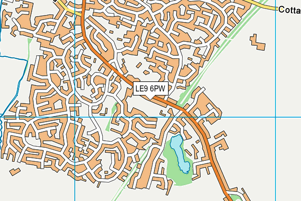LE9 6PW map - OS VectorMap District (Ordnance Survey)