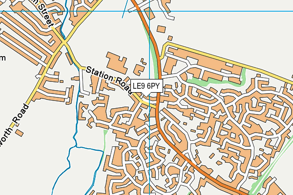 LE9 6PY map - OS VectorMap District (Ordnance Survey)