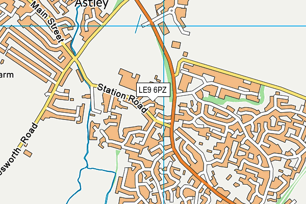 LE9 6PZ map - OS VectorMap District (Ordnance Survey)