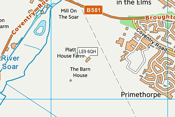 LE9 6QH map - OS VectorMap District (Ordnance Survey)