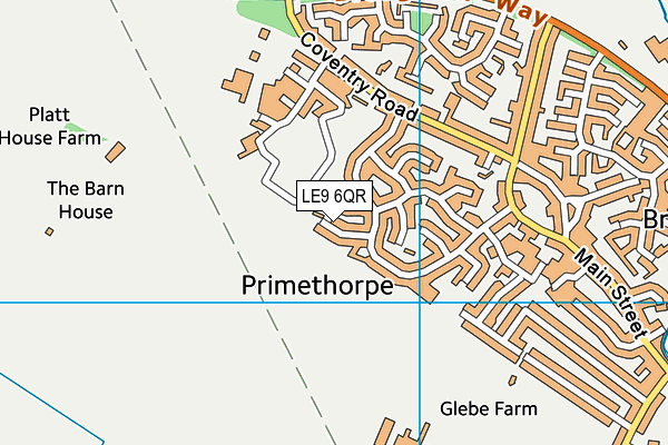 LE9 6QR map - OS VectorMap District (Ordnance Survey)