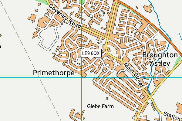 Orchard C Of E Primary School map (LE9 6QX) - OS VectorMap District (Ordnance Survey)