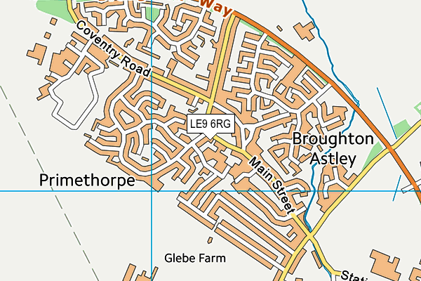 LE9 6RG map - OS VectorMap District (Ordnance Survey)