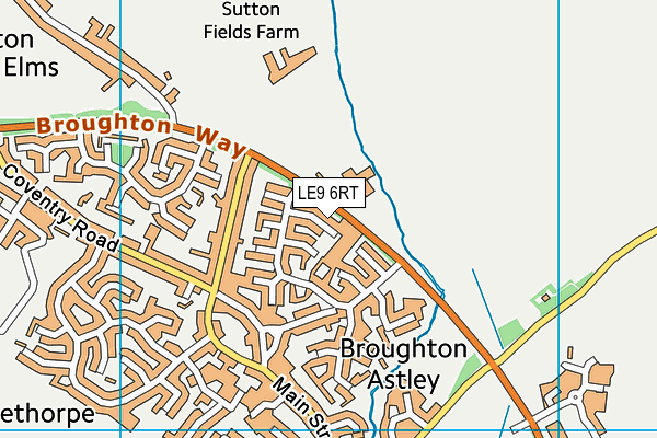 LE9 6RT map - OS VectorMap District (Ordnance Survey)