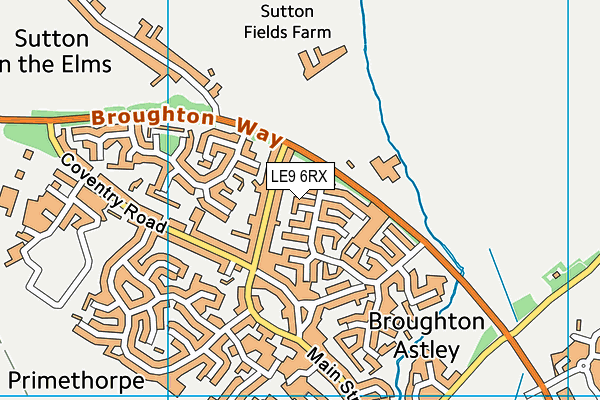 LE9 6RX map - OS VectorMap District (Ordnance Survey)