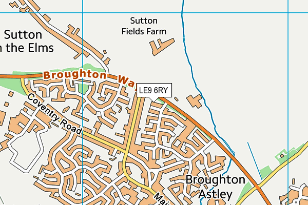 LE9 6RY map - OS VectorMap District (Ordnance Survey)