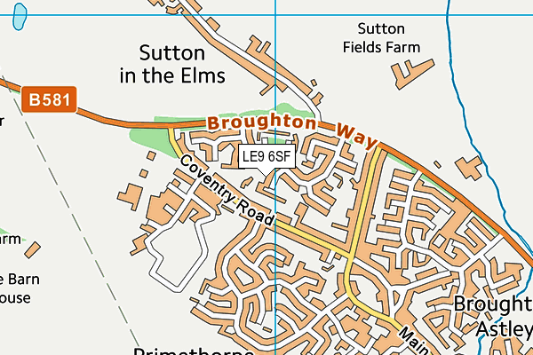 LE9 6SF map - OS VectorMap District (Ordnance Survey)