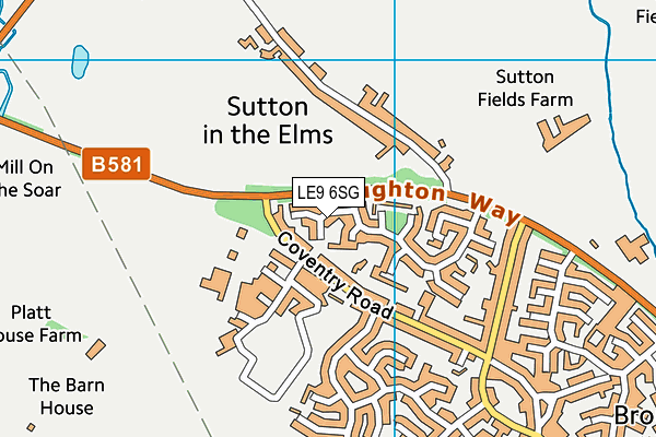 LE9 6SG map - OS VectorMap District (Ordnance Survey)