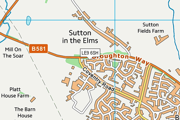 LE9 6SH map - OS VectorMap District (Ordnance Survey)