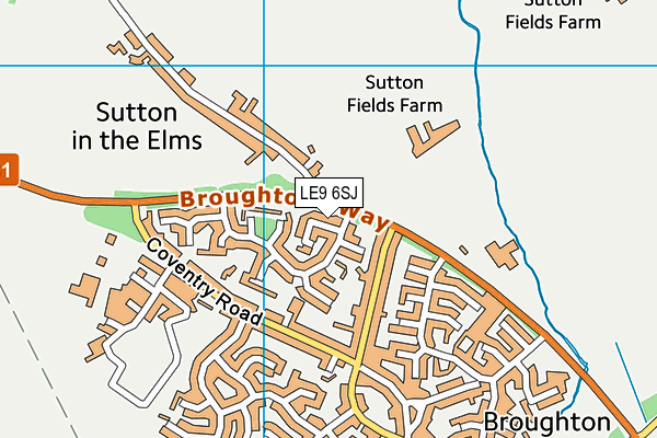 LE9 6SJ map - OS VectorMap District (Ordnance Survey)