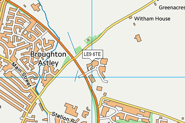 LE9 6TE map - OS VectorMap District (Ordnance Survey)