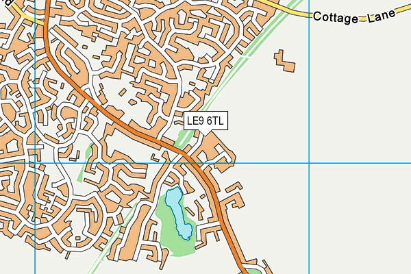 LE9 6TL map - OS VectorMap District (Ordnance Survey)