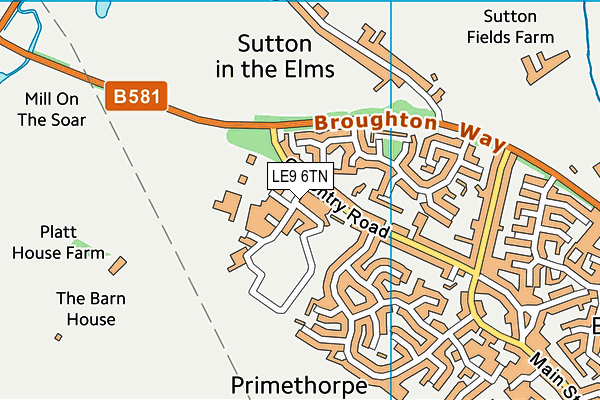 LE9 6TN map - OS VectorMap District (Ordnance Survey)