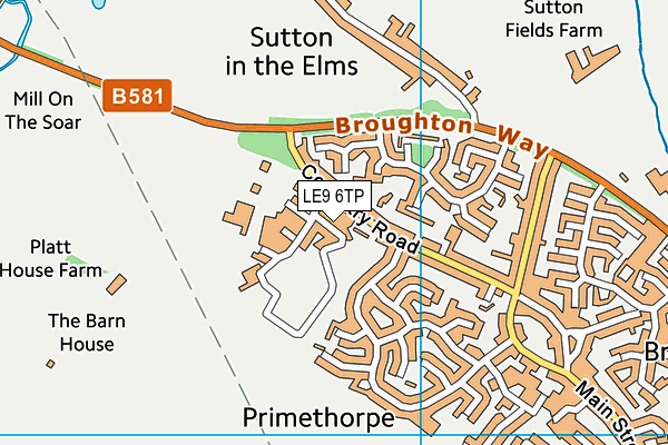 LE9 6TP map - OS VectorMap District (Ordnance Survey)