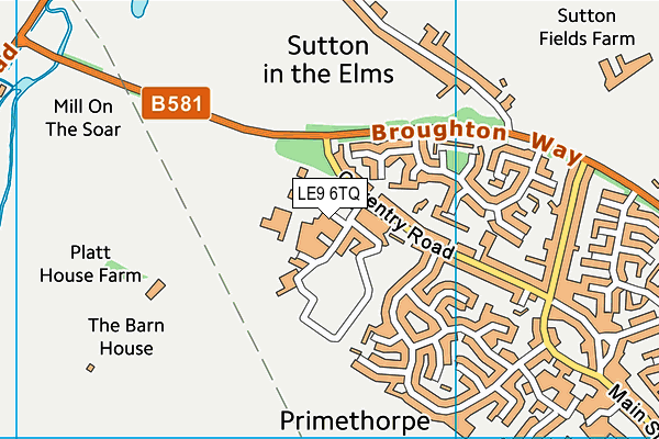 LE9 6TQ map - OS VectorMap District (Ordnance Survey)