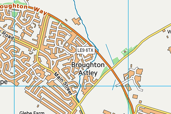 LE9 6TX map - OS VectorMap District (Ordnance Survey)