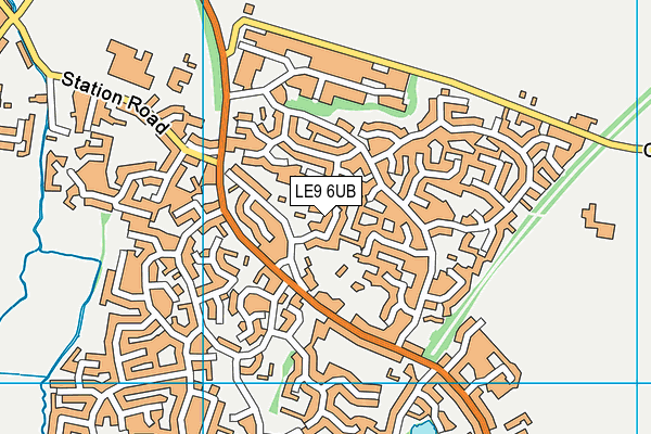 LE9 6UB map - OS VectorMap District (Ordnance Survey)