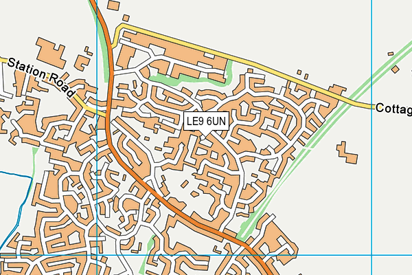 LE9 6UN map - OS VectorMap District (Ordnance Survey)