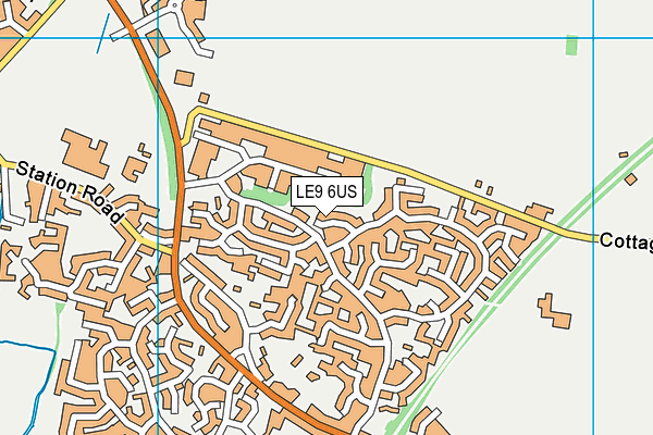 LE9 6US map - OS VectorMap District (Ordnance Survey)