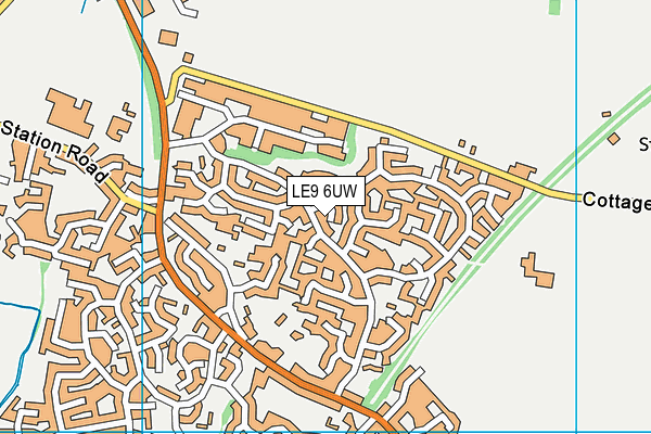 LE9 6UW map - OS VectorMap District (Ordnance Survey)