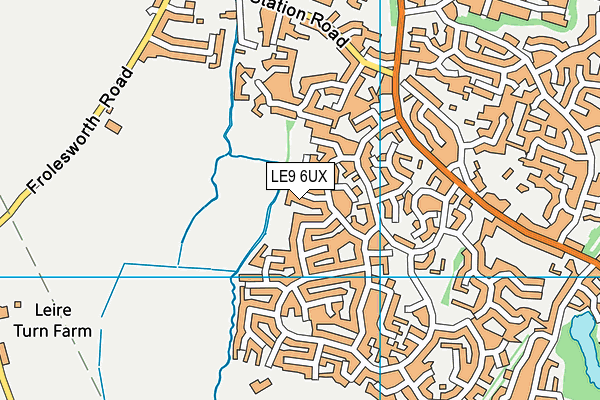 LE9 6UX map - OS VectorMap District (Ordnance Survey)