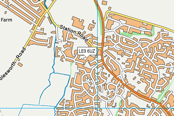 LE9 6UZ map - OS VectorMap District (Ordnance Survey)
