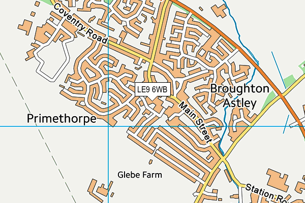 LE9 6WB map - OS VectorMap District (Ordnance Survey)