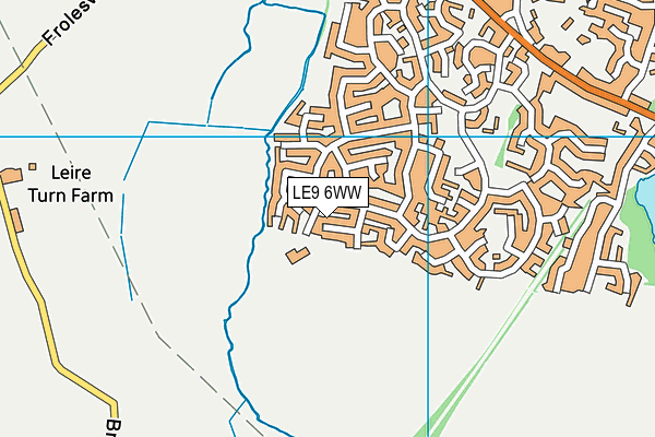 LE9 6WW map - OS VectorMap District (Ordnance Survey)