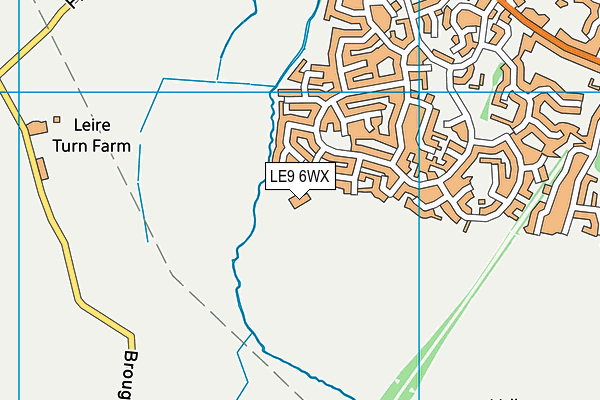 Hallbrook Primary School map (LE9 6WX) - OS VectorMap District (Ordnance Survey)