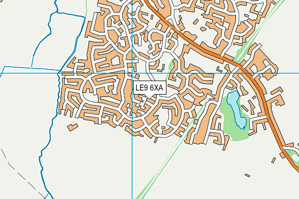 LE9 6XA map - OS VectorMap District (Ordnance Survey)