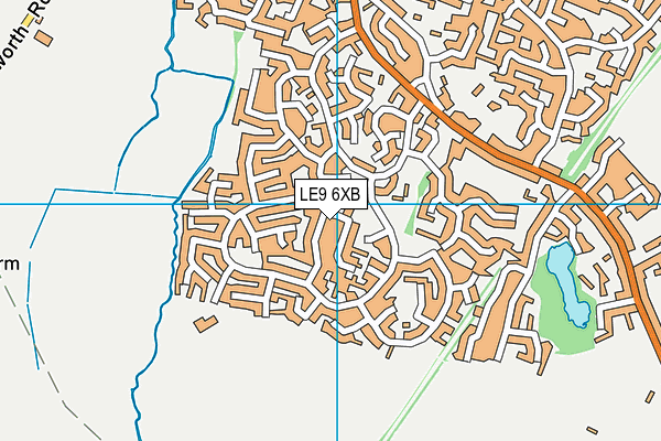 LE9 6XB map - OS VectorMap District (Ordnance Survey)