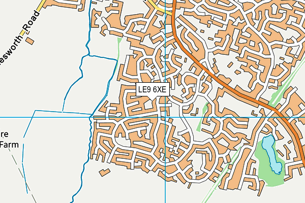 LE9 6XE map - OS VectorMap District (Ordnance Survey)