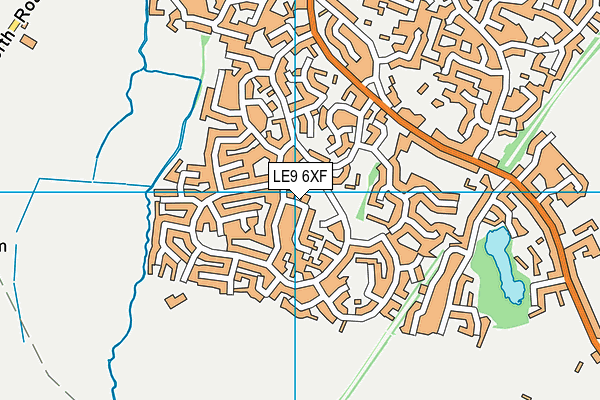 LE9 6XF map - OS VectorMap District (Ordnance Survey)