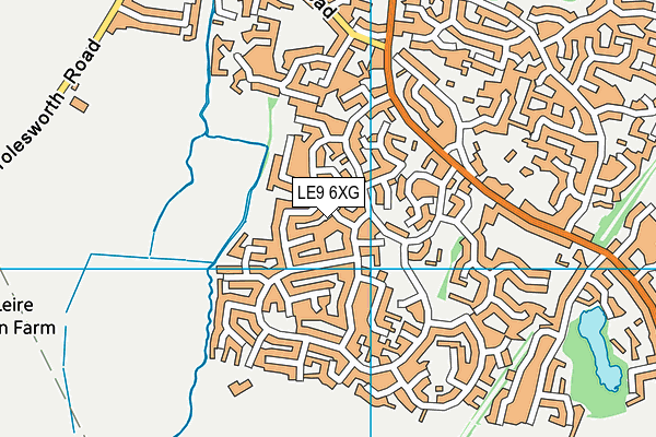 LE9 6XG map - OS VectorMap District (Ordnance Survey)