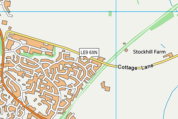 LE9 6XN map - OS VectorMap District (Ordnance Survey)