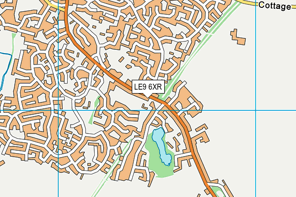 LE9 6XR map - OS VectorMap District (Ordnance Survey)