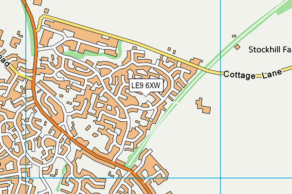 LE9 6XW map - OS VectorMap District (Ordnance Survey)