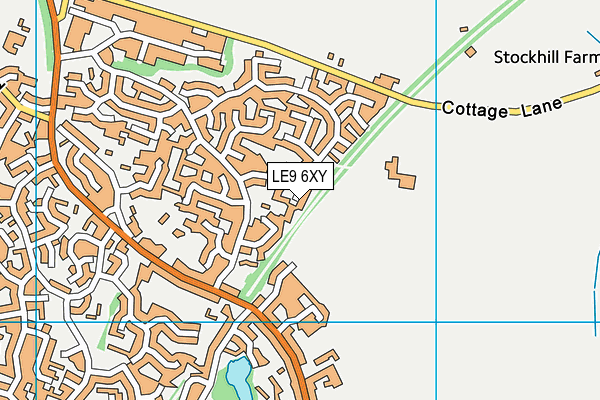 LE9 6XY map - OS VectorMap District (Ordnance Survey)