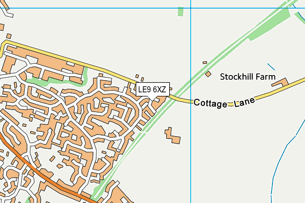 LE9 6XZ map - OS VectorMap District (Ordnance Survey)