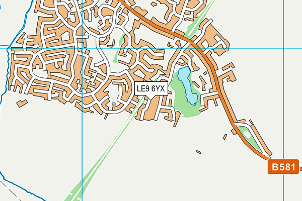 LE9 6YX map - OS VectorMap District (Ordnance Survey)
