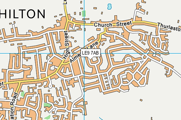 LE9 7AB map - OS VectorMap District (Ordnance Survey)