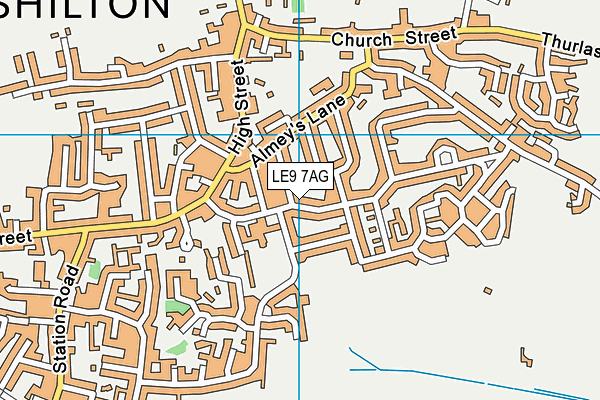 LE9 7AG map - OS VectorMap District (Ordnance Survey)