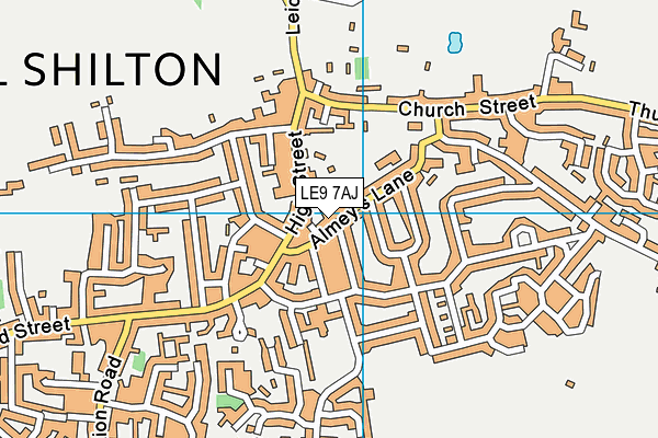 LE9 7AJ map - OS VectorMap District (Ordnance Survey)