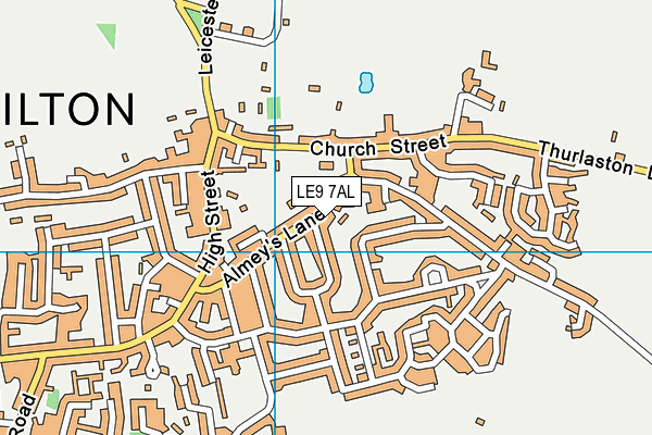 LE9 7AL map - OS VectorMap District (Ordnance Survey)