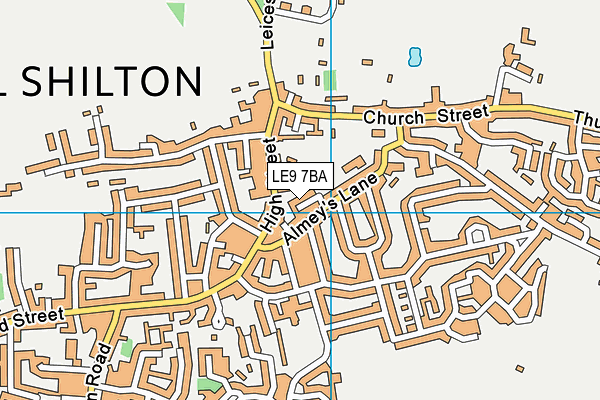 LE9 7BA map - OS VectorMap District (Ordnance Survey)