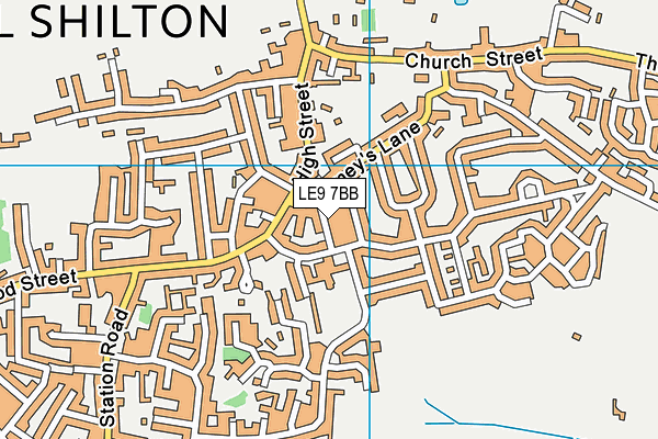 LE9 7BB map - OS VectorMap District (Ordnance Survey)