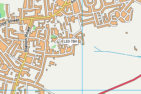 LE9 7BH map - OS VectorMap District (Ordnance Survey)